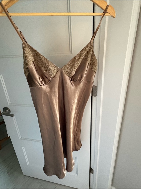La SENZA Other - La SENZA Satin Lace-Trim Slip Dress - Taupe